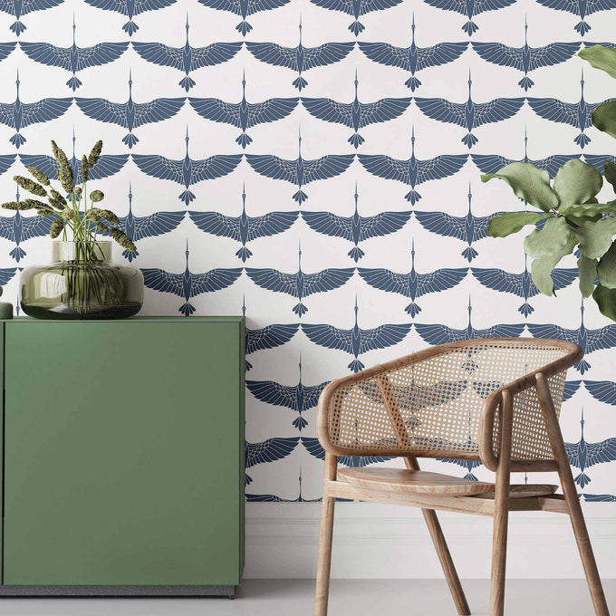 Blue Birds Peel and Stick Removable Wallpaper 4684