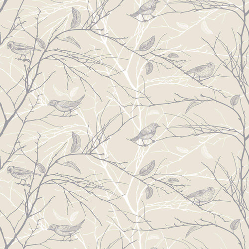 Beige Birds Peel and Stick Removable Wallpaper 7290