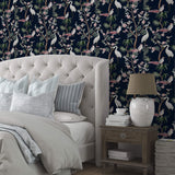 Blue and White Birds Peel and Stick Removable Wallpaper 7002