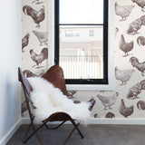 Beige Bird Animal Peel and Stick Removable Wallpaper 2801