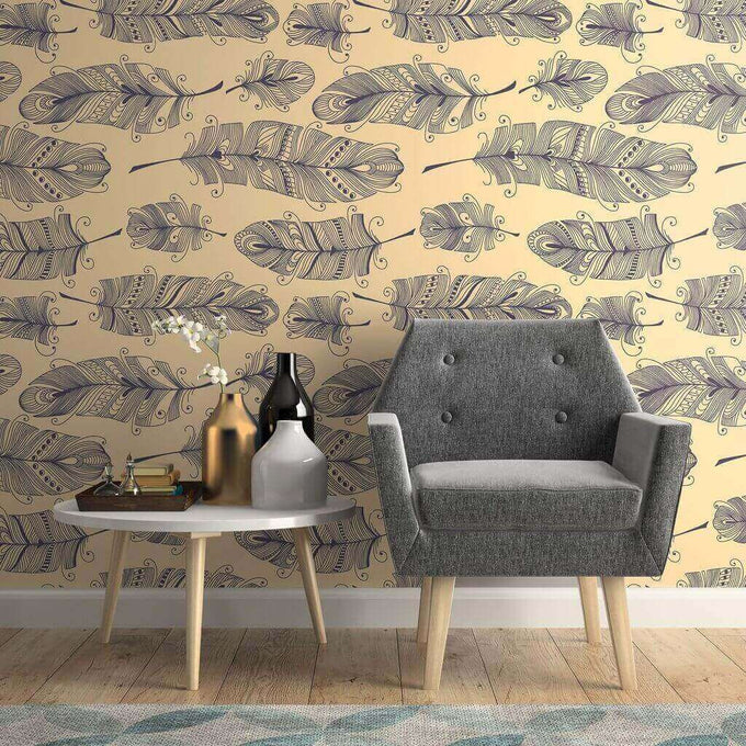 Tan and Blue Global Animal Peel and Stick Removable Wallpaper 0159