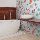 Orange Botanical Animal Peel and Stick Removable Wallpaper 8771