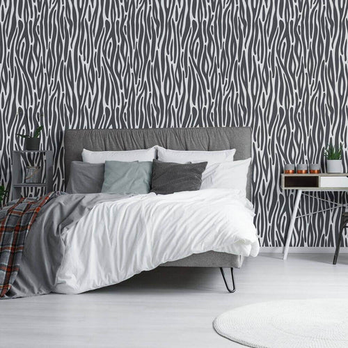 Grey Animal Print Peel and Stick Removable Wallpaper 2304