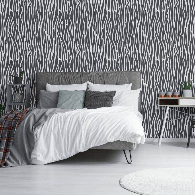 Grey Animal Print Peel and Stick Removable Wallpaper 2304