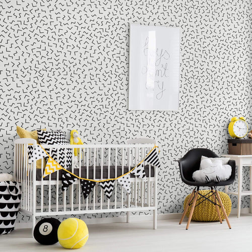 Black Lines Basic Peel and Stick Removable Wallpaper 9008
