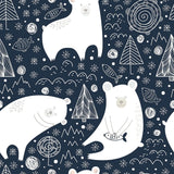 Blue and White Animals Baby Peel and Stick Removable Wallpaper 7616