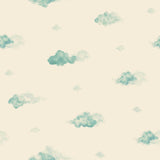 Aqua Blue Clouds Baby Peel and Stick Removable Wallpaper 3249