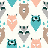 Brown and Cream Forest Baby Peel and Stick Removable Wallpaper 1430