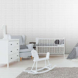 Black and White Geometric Baby Peel and Stick Removable Wallpaper 3464