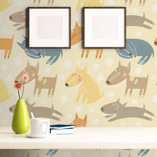 Brown and Tan Animals Baby Peel and Stick Removable Wallpaper 4100