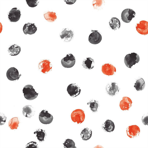 Orange and Black Circles Baby Peel and Stick Removable Wallpaper 6268