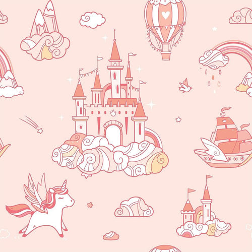 Pink Fantasy Baby Peel and Stick Removable Wallpaper 9668