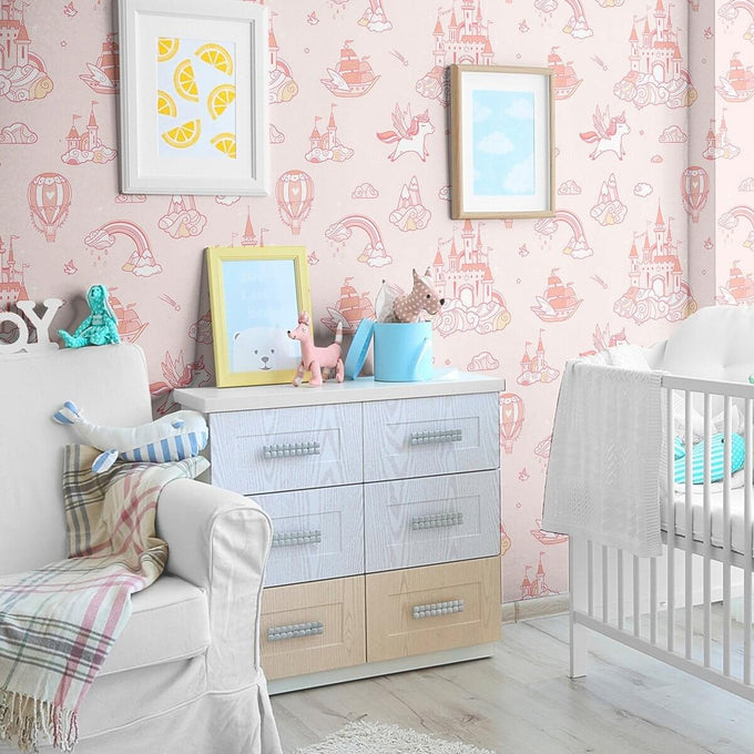 Pink Fantasy Baby Peel and Stick Removable Wallpaper 9668
