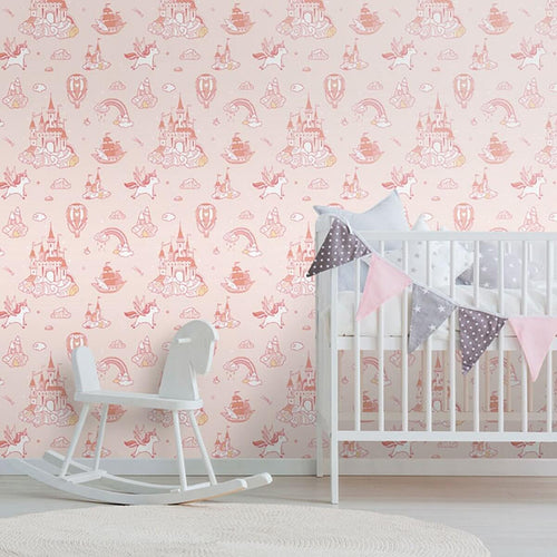 Pink Fantasy Baby Peel and Stick Removable Wallpaper 9668