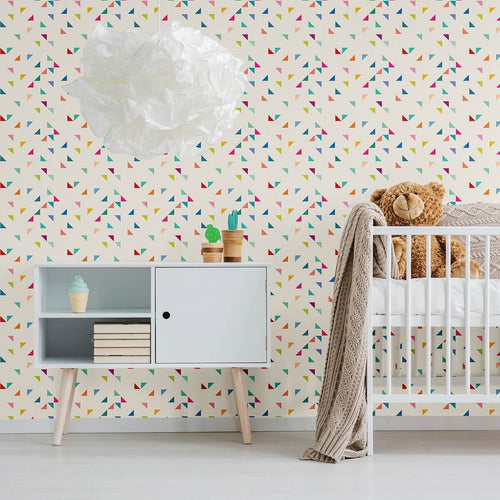 Violet and Orange Geometric Baby Peel and Stick Removable Wallpaper 3497