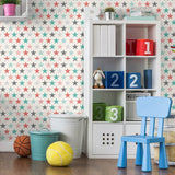 Pink and Green Geometric Baby Peel and Stick Removable Wallpaper 9455