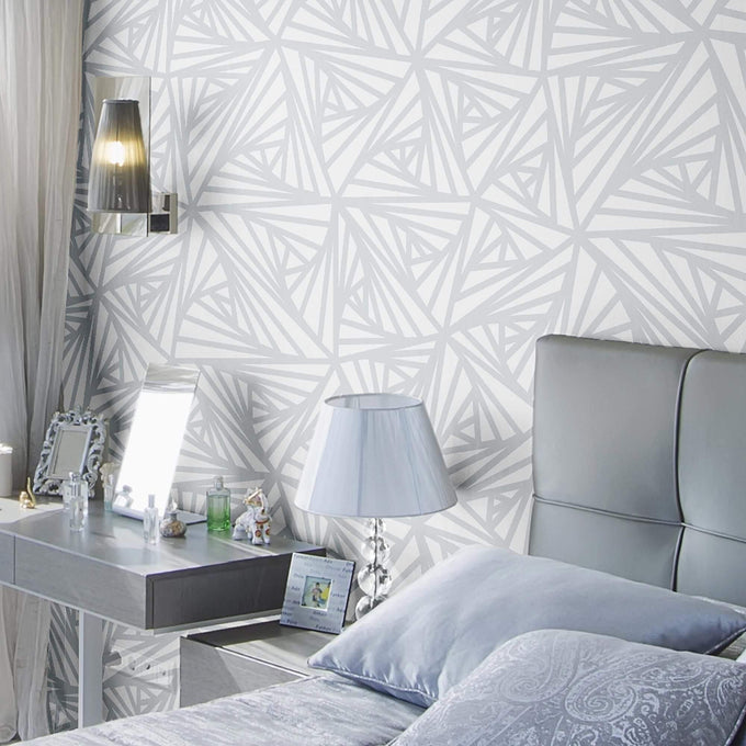 Grey Geometric Basic Peel and Stick Removable Wallpaper 8838