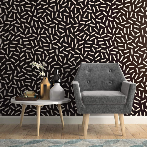 Black and White Lines Basic Peel and Stick Removable Wallpaper 5744