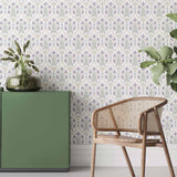 Purple Flowers Peel and Stick Removable Wallpaper 3219