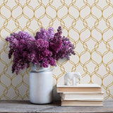 Golden Look Geometric Basic Peel and Stick Removable Wallpaper 8852