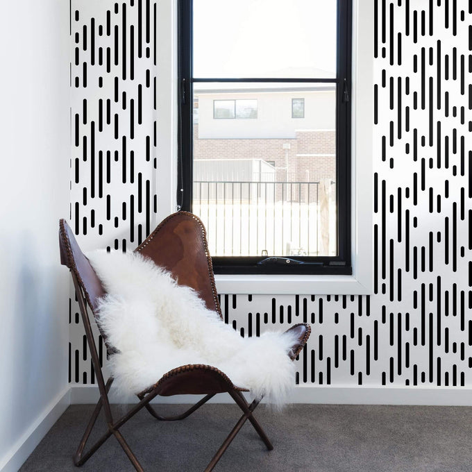 Black Deco Basic Peel and Stick Removable Wallpaper 2699