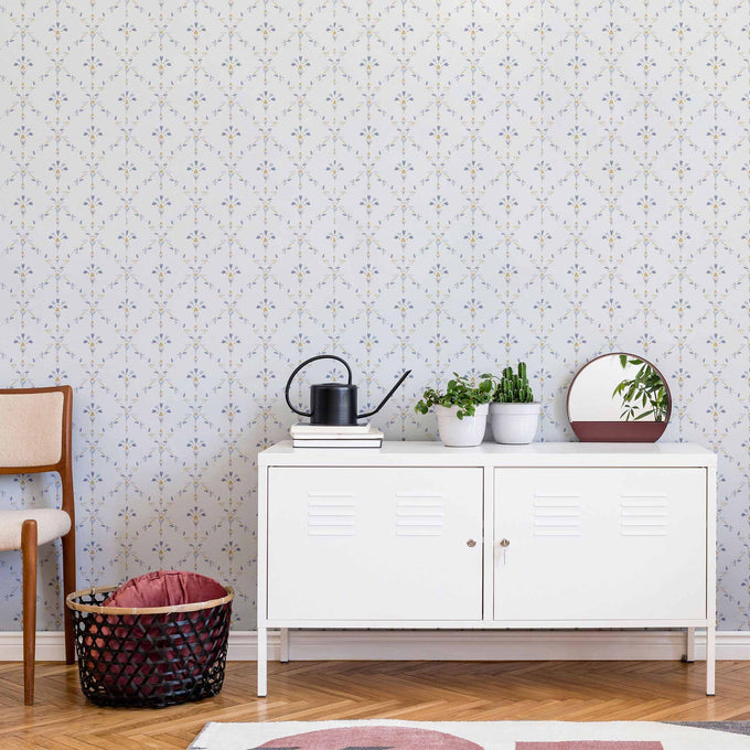 Beige Flowers Peel and Stick Removable Wallpaper 2954