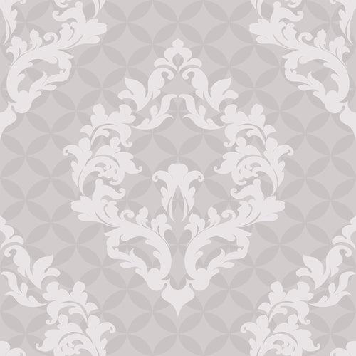 Grey Damask Peel and Stick Removable Wallpaper 1864
