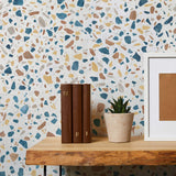 Orange Terrazzo Basic Peel and Stick Removable Wallpaper 6530