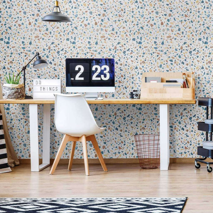 Orange Terrazzo Basic Peel and Stick Removable Wallpaper 6530