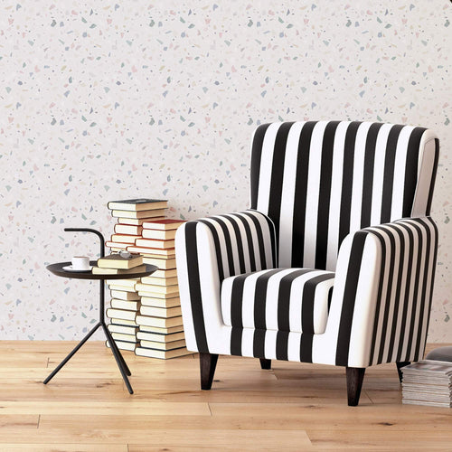 Ivory Terrazzo Basic Peel and Stick Removable Wallpaper 7846