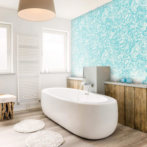 Blue Japanese Basic Peel and Stick Removable Wallpaper 5029