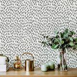 Black and White Animal Peel and Stick Removable Wallpaper 1756