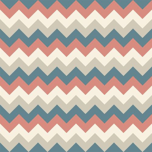 Beige and Blue Chevron Peel and Stick Removable Wallpaper 6401