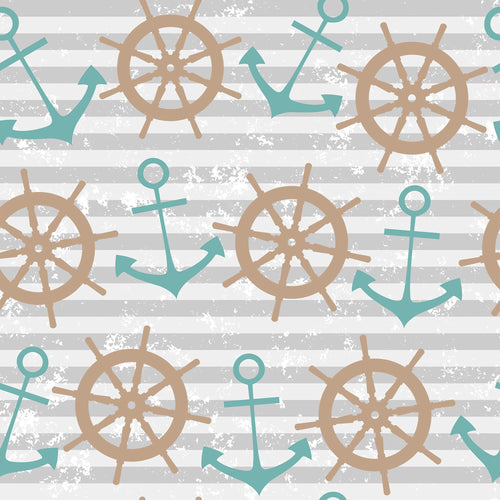 Beige and Grey Striped Nautical Peel and Stick Removable Wallpaper 9627