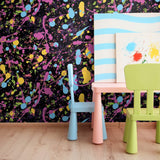 Yellow and Green Abstract Children Peel and Stick Removable Wallpaper 6012