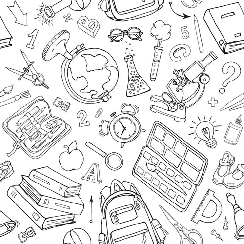 Black and White School Children Peel and Stick Removable Wallpaper 9826