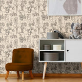 Tan Circus Children Peel and Stick Removable Wallpaper 0156