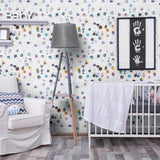 White Abstract Children Peel and Stick Removable Wallpaper 7012