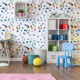 White Abstract Children Peel and Stick Removable Wallpaper 7012