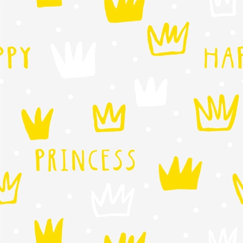 White and Gold Royalty Children Peel and Stick Removable Wallpaper 9328