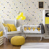 Yellow and Grey Geometric Children Peel and Stick Removable Wallpaper 3218