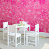 Pink Royalty Children Peel and Stick Removable Wallpaper 9469