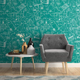 Blue Graph Children Peel and Stick Removable Wallpaper 2767