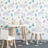 Grey Kids Children Peel and Stick Removable Wallpaper 0054