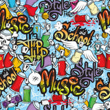 Green and Yellow Graffiti Children Peel and Stick Removable Wallpaper 3481