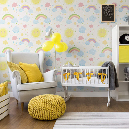 Blue Watercolor Children Peel and Stick Removable Wallpaper 1447