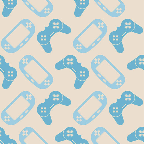 Blue Gaming Children Peel and Stick Removable Wallpaper 8569