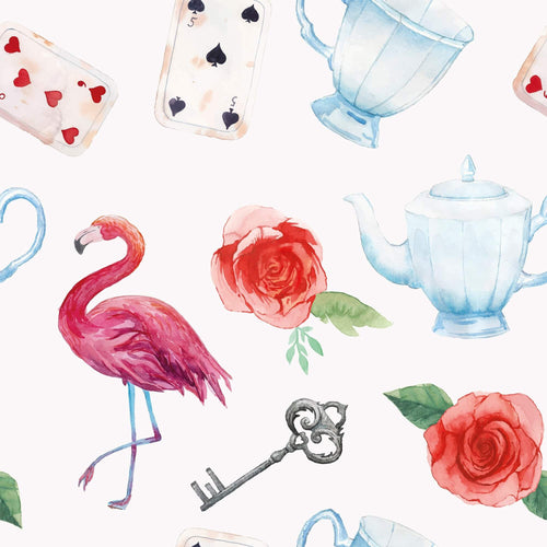 White Vintage Children Peel and Stick Removable Wallpaper 0482