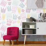 White Royalty Children Peel and Stick Removable Wallpaper 0464
