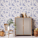 Blue Birds Peel and Stick Removable Wallpaper 4739